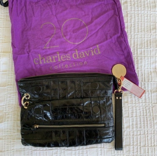 CD Caprice fold-over leather clutch