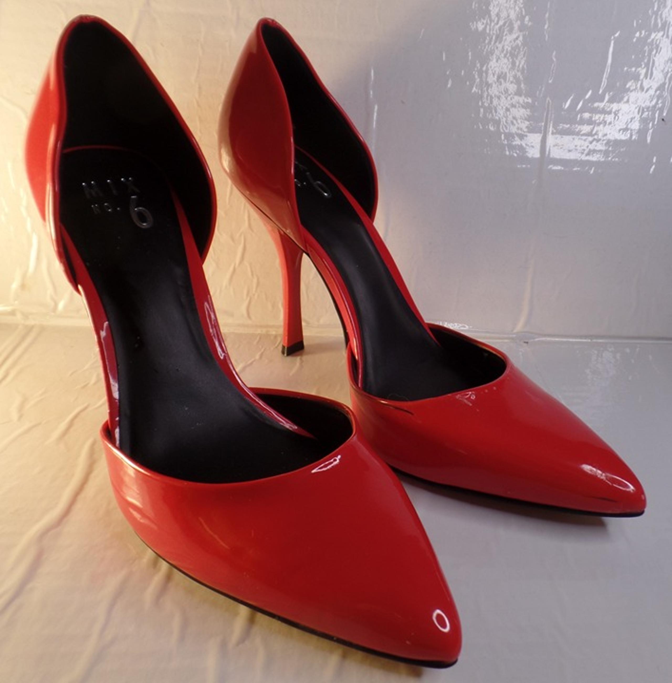 Mix No. 6 'DAWNIRA' Red Patent Pointed Toe D’Orsay Pumps Womens Size 9.5 M