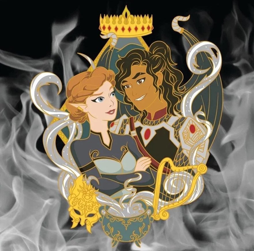 Cassian and Nesta Blissfully Bookish Limited Edition Fantasy Pin ACOTAR ACOMAF