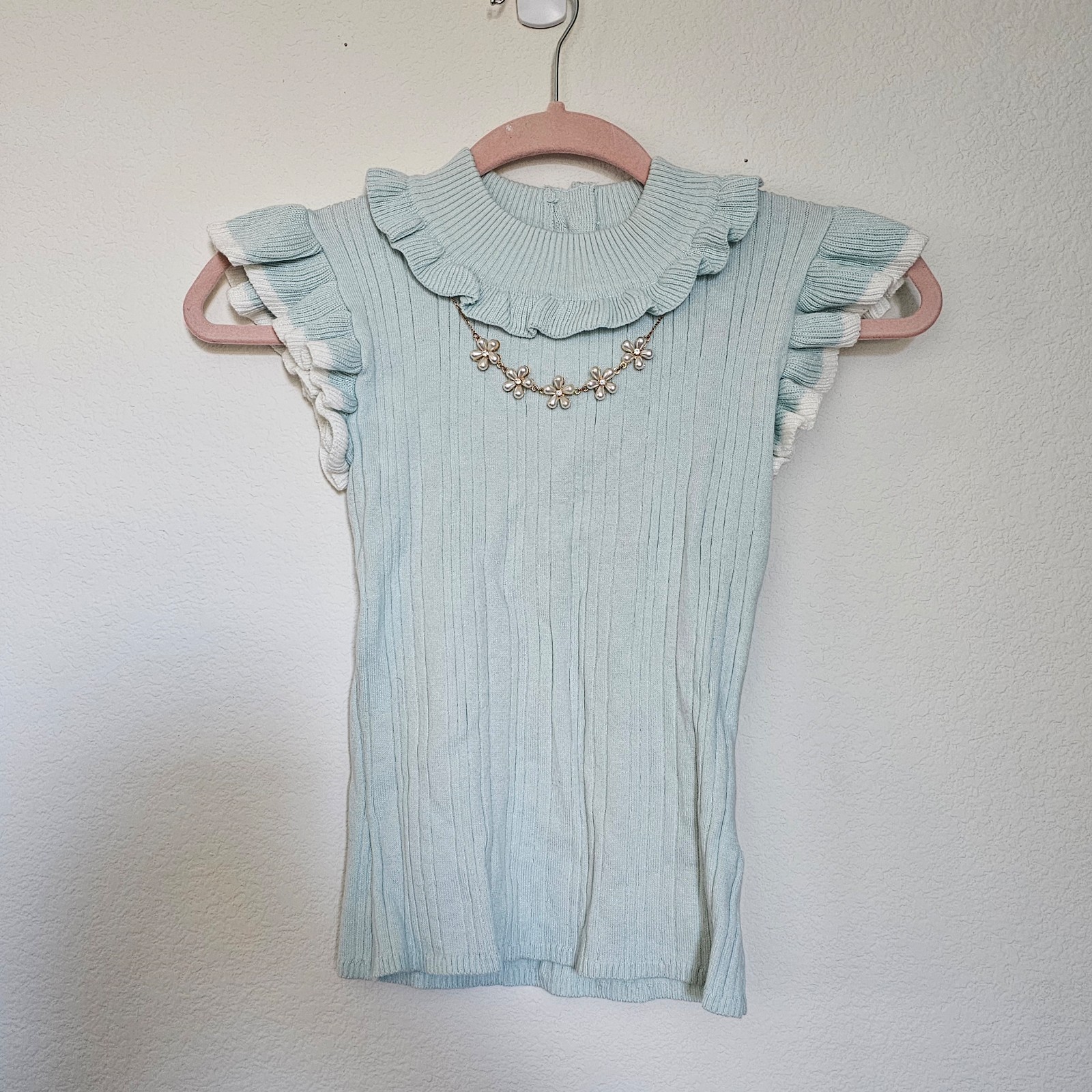 Liz Lisa knit sleeveless top light blue/mint NWT
