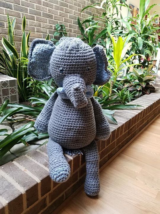 3 ft crochet elephant