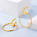 Women's spiral geometric hoop earrings