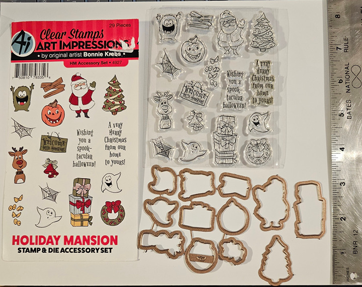 Art Impressions Holiday Mansion Stamp & Die Accessory Set 4927