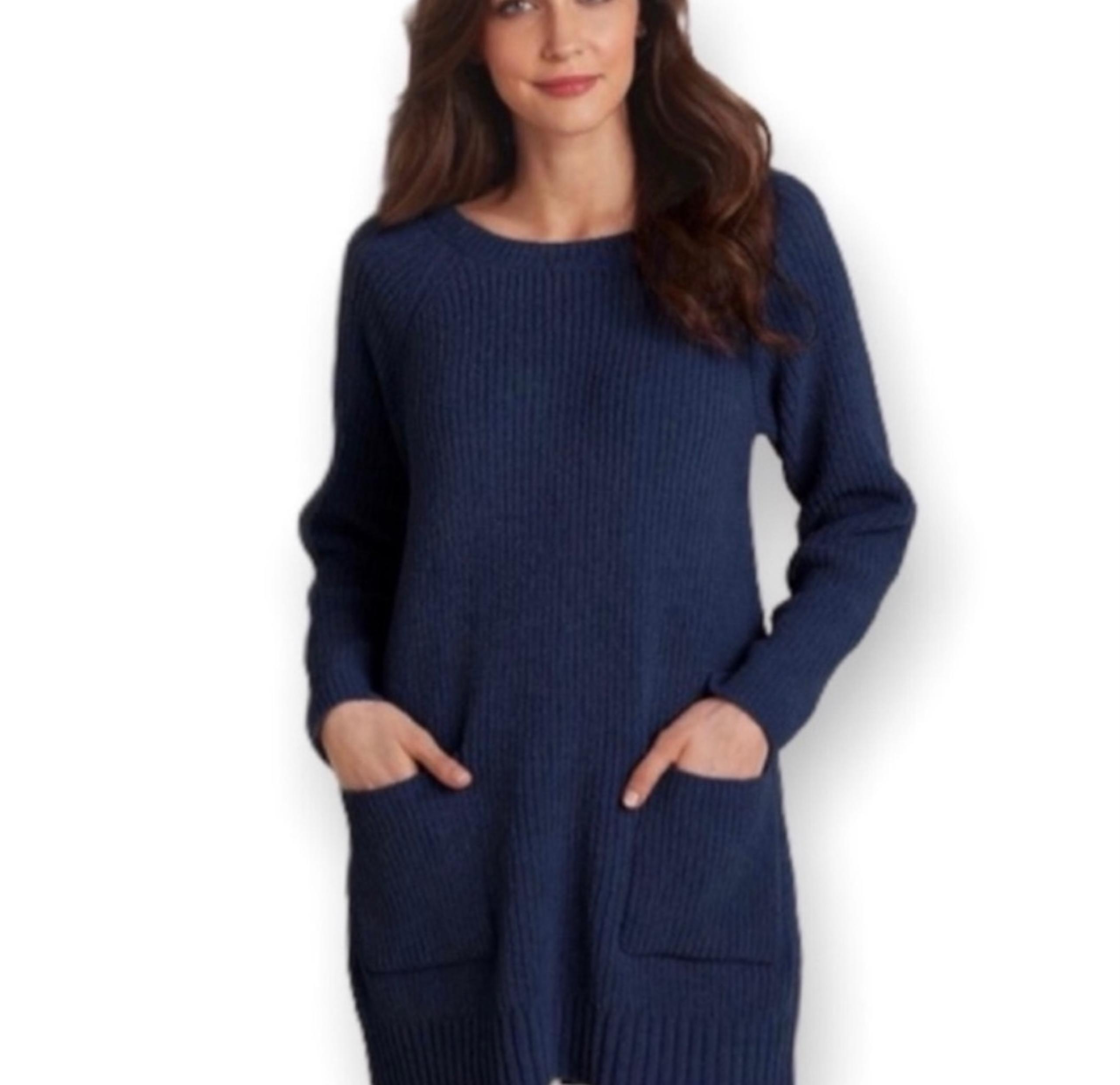 Soft Surroundings Chenille Ribbed Pocket Tunic Size Petite Medium