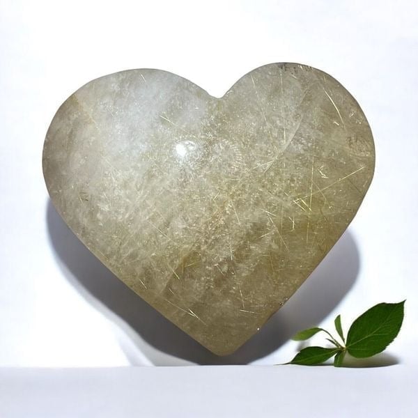 Golden Rutilated Clear Quartz Heart (#3)