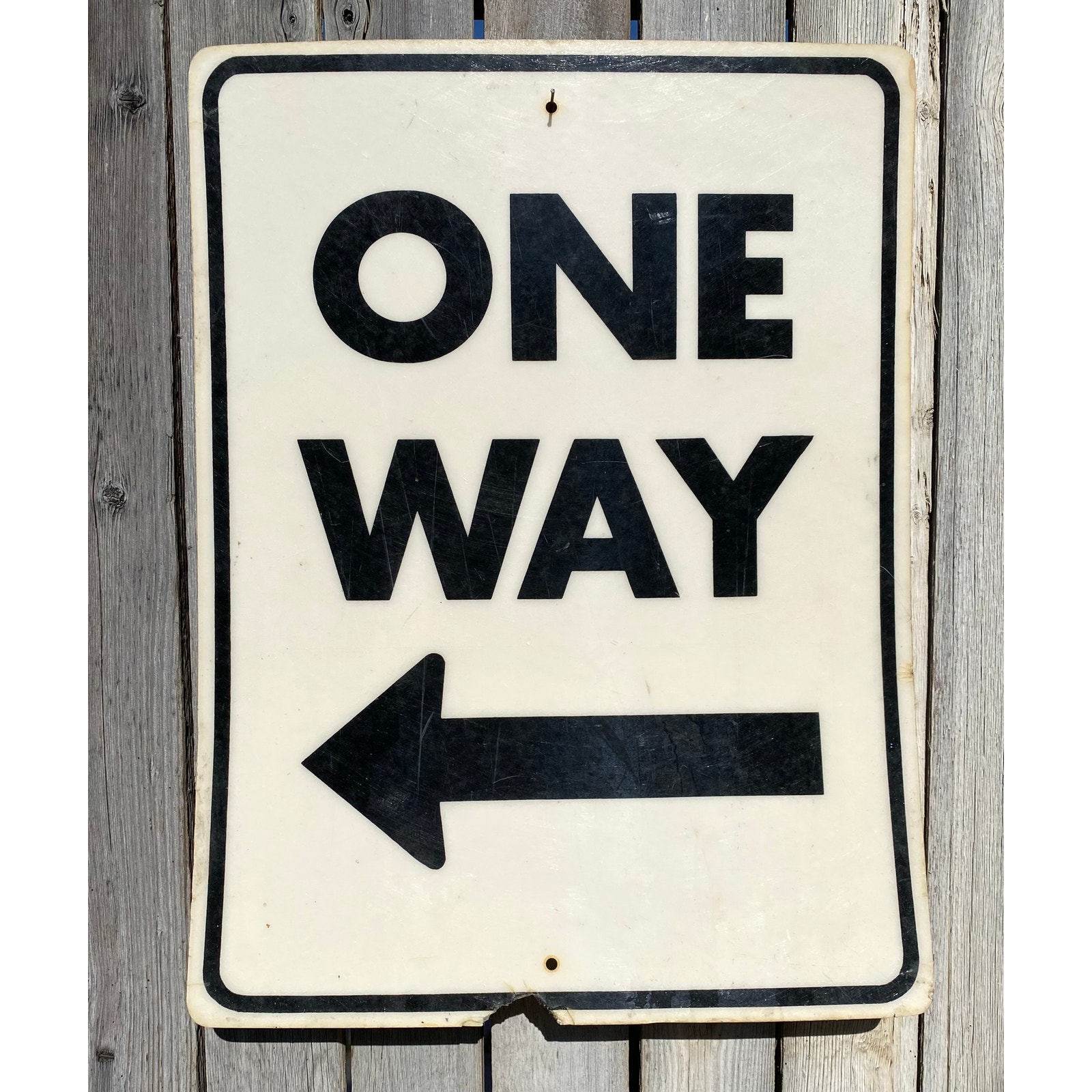 Vintage Fiberglass One Way Highway Road Sign 24 x 17 965A