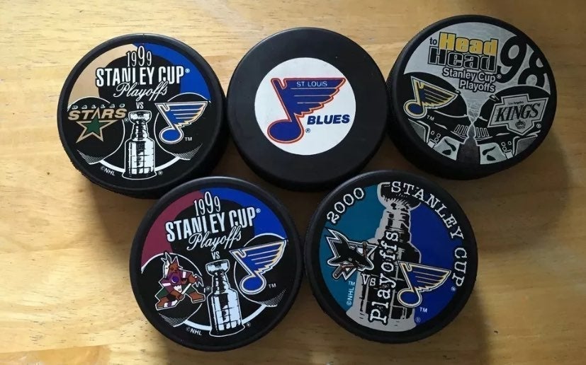 NHL St. Louis Blues Hockey Puck lot of 5