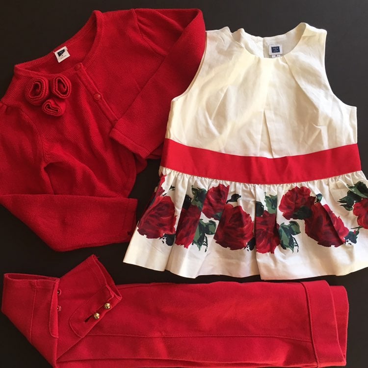 Janie And Jack Red Roses Outfit