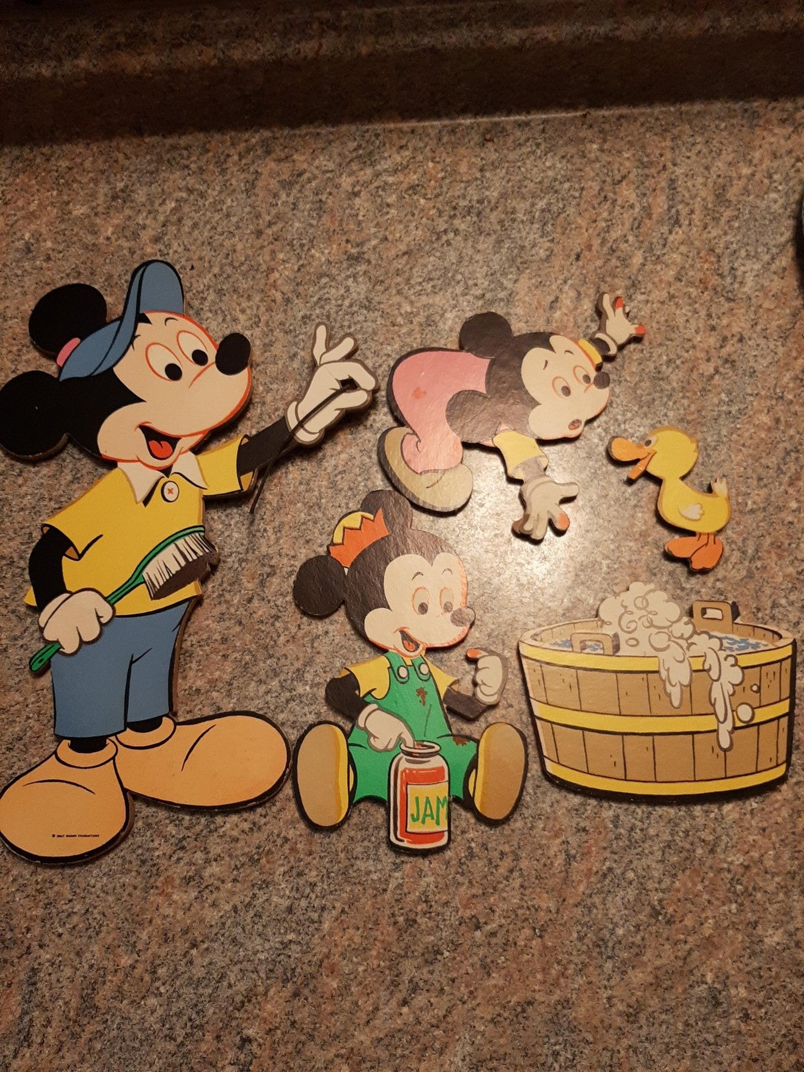 Vintage Walt Disney Wall Decor Hangings Plaques Cutouts Mickey Mouse