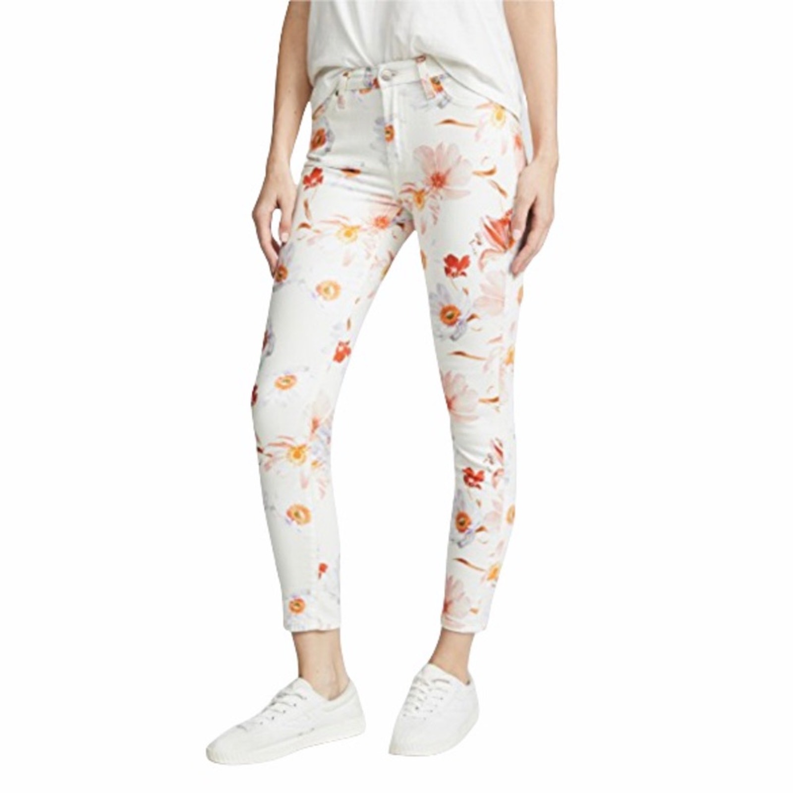 7 For All Mankind Womens 25 The Ankle Skinny Jeans In Bow Blossoms NEW