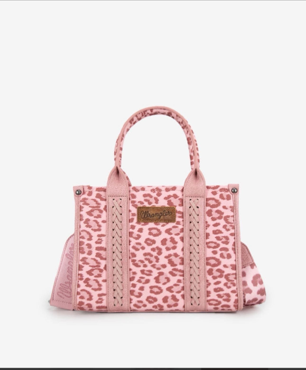 Wrangler Pink Tote with Leopard Print