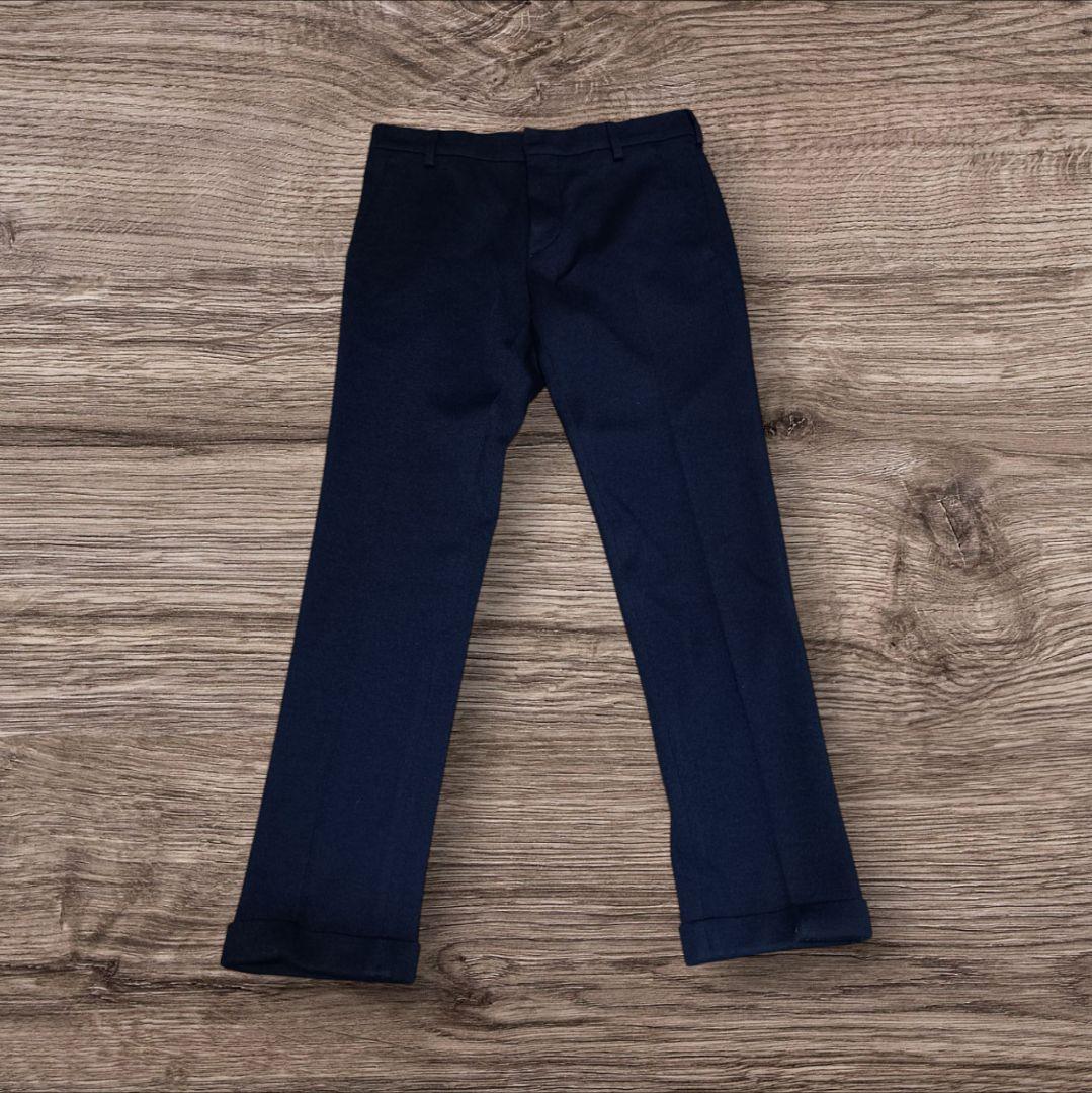 PRADA Prada High-Quality Wool Slacks Roll-Up Navy 44