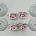 Keinan Cup & Saucers 8pc VTG Japan China Sake Tea Coffee Girls Play Set Floral
