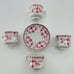 Keinan Cup & Saucers 8pc VTG Japan China Sake Tea Coffee Girls Play Set Floral