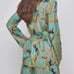 L'AGENCE Ciara Belted Horse Chain Print Kimono Top Blazer Green Multicolor Sz M