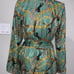 L'AGENCE Ciara Belted Horse Chain Print Kimono Top Blazer Green Multicolor Sz M