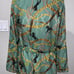 L'AGENCE Ciara Belted Horse Chain Print Kimono Top Blazer Green Multicolor Sz M