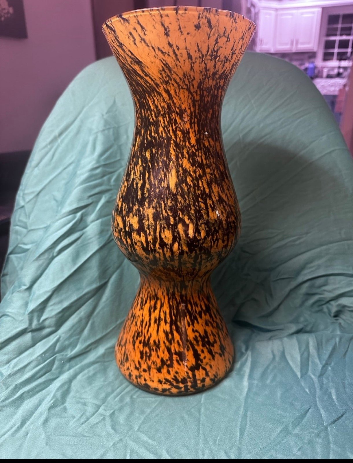 Vintage Italian Orange Tortoise Shell Cased Glass