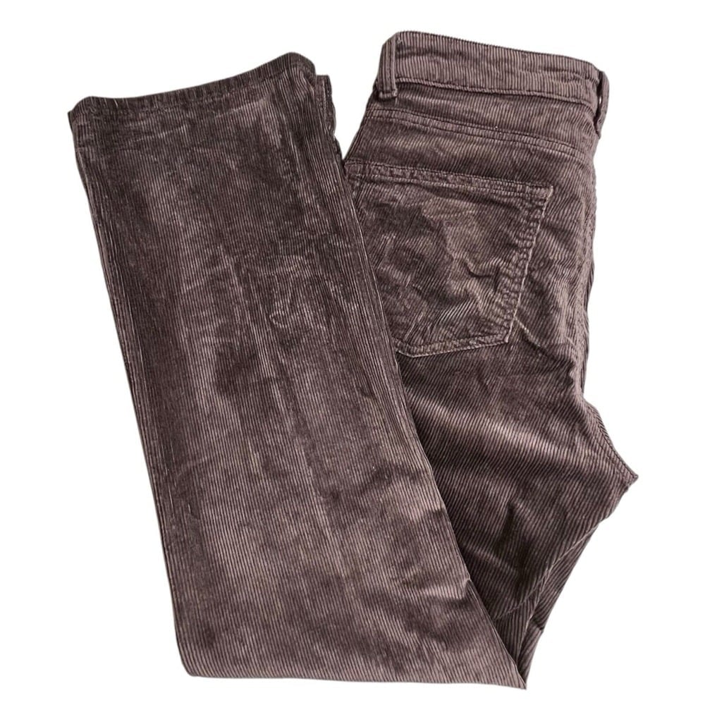 Pilcro Anthropologie Womens 28 Brown Corduroy Mid Rise Cropped Bootcut Pants