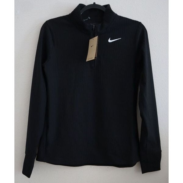 Nike Tour FD5627-010 Women's Sz XS Black Dri-FIT ADV 1/4-Zip L/S Golf Top 110