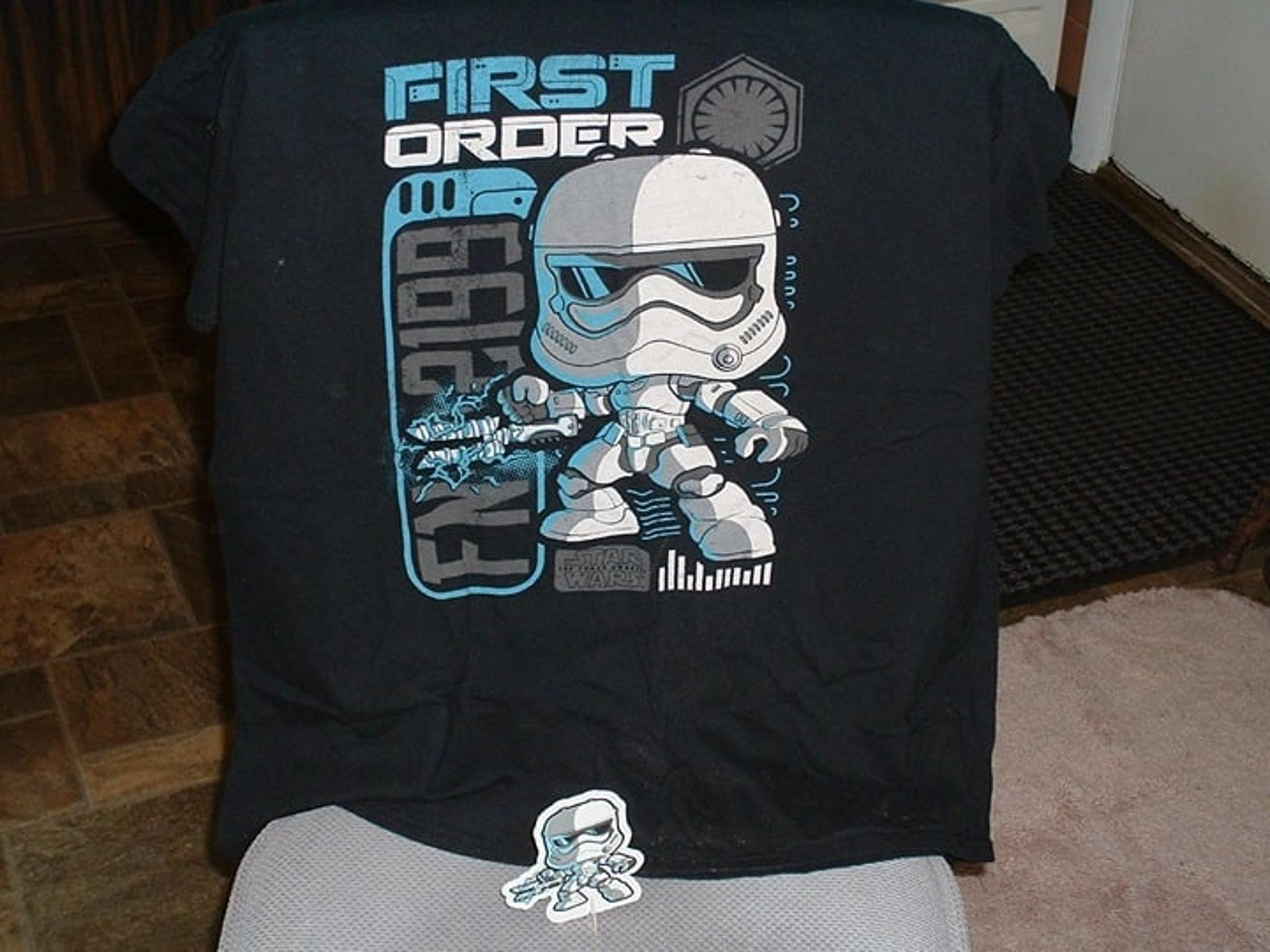 Star Wars shirt and cardboard cutout