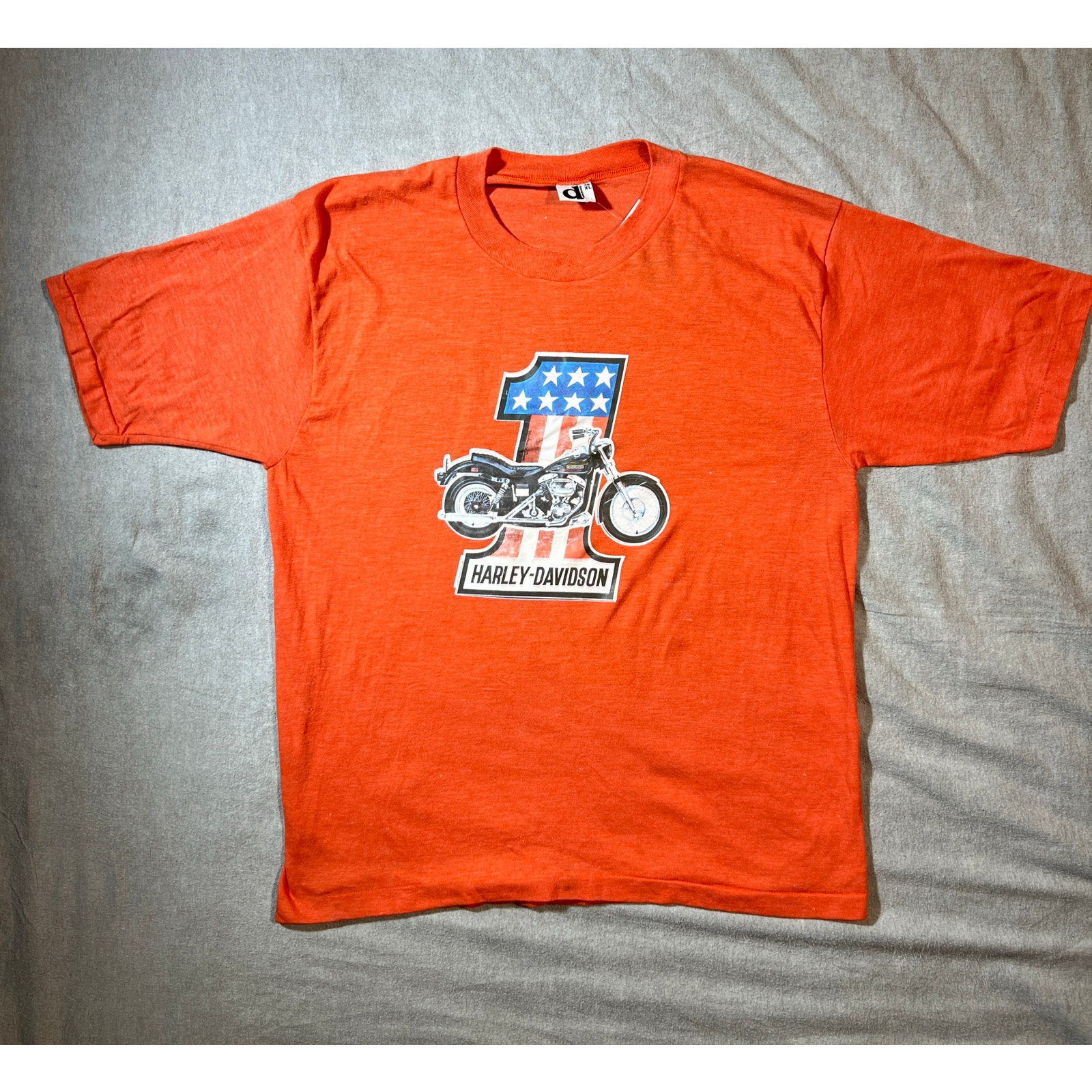 Vintage 70s Harley-Davidson #1 Logo Motorcycle T-Shirt - Made in USA