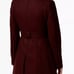 GUESS Asymmetrical Belted Wrap Coat Maroon Wool Blend