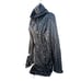 Super Dry Sport camo print hooded full zip windbraker womens sz M grey black