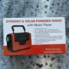 Dynamo and solar powered radio