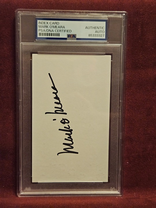 MARK O'MEARA 1X MASTERS CHAMP 1X THE OPEN CHAMP HOF 2015 SIGNED INDEX CARD PSA