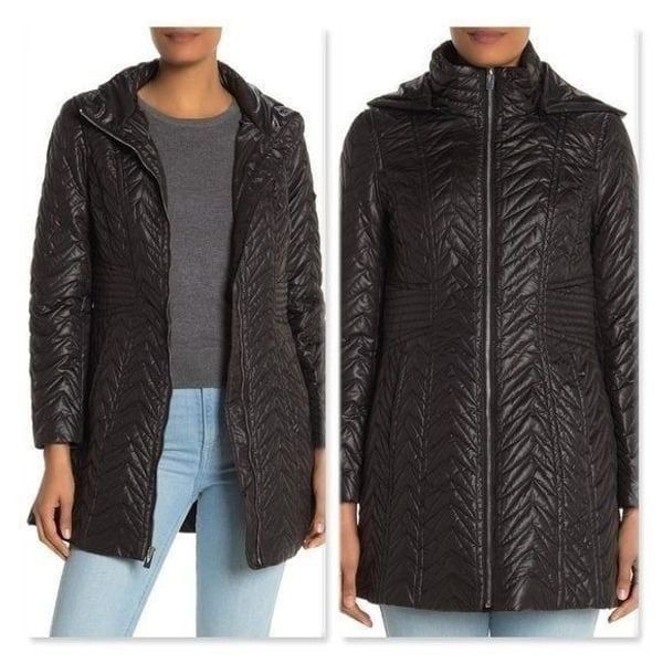 Via Spiga Zig-Zag Quilted Jacket sz Sm
