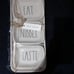 Rae Dunn EAT NIBBLE TASTE mini plates on