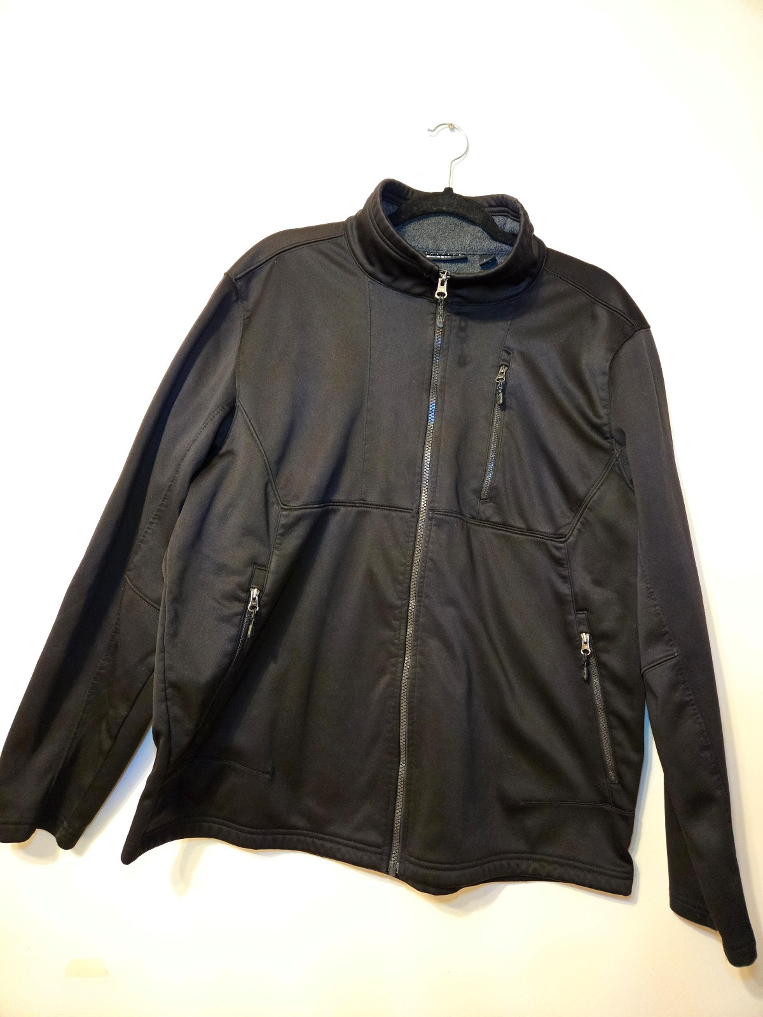 Swiss Tech Men Black Full Zip Mid Weight Lined Jacket Sz L Work Travel  Outdoor