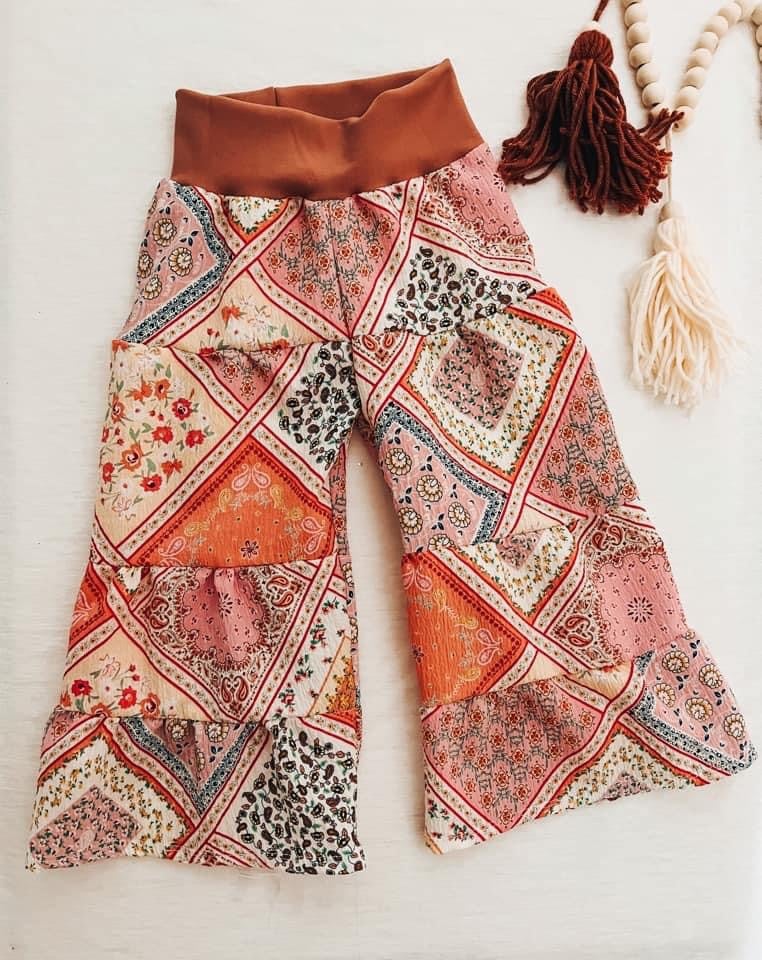 Flare pant with matching fringe tube top