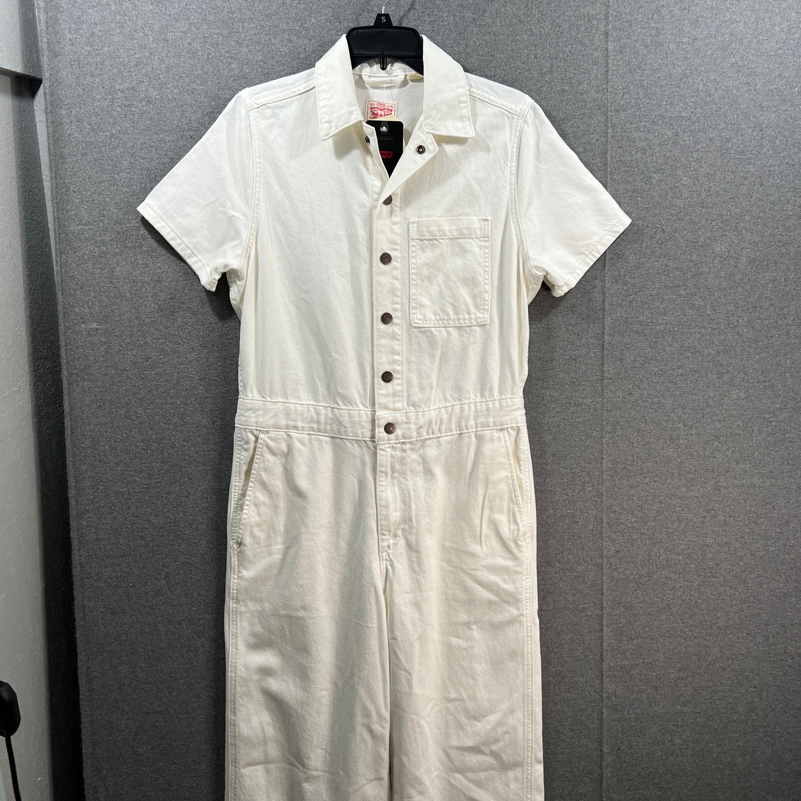 Levi's Heritage Short Sleeve White Denim Jumpsuit Size S