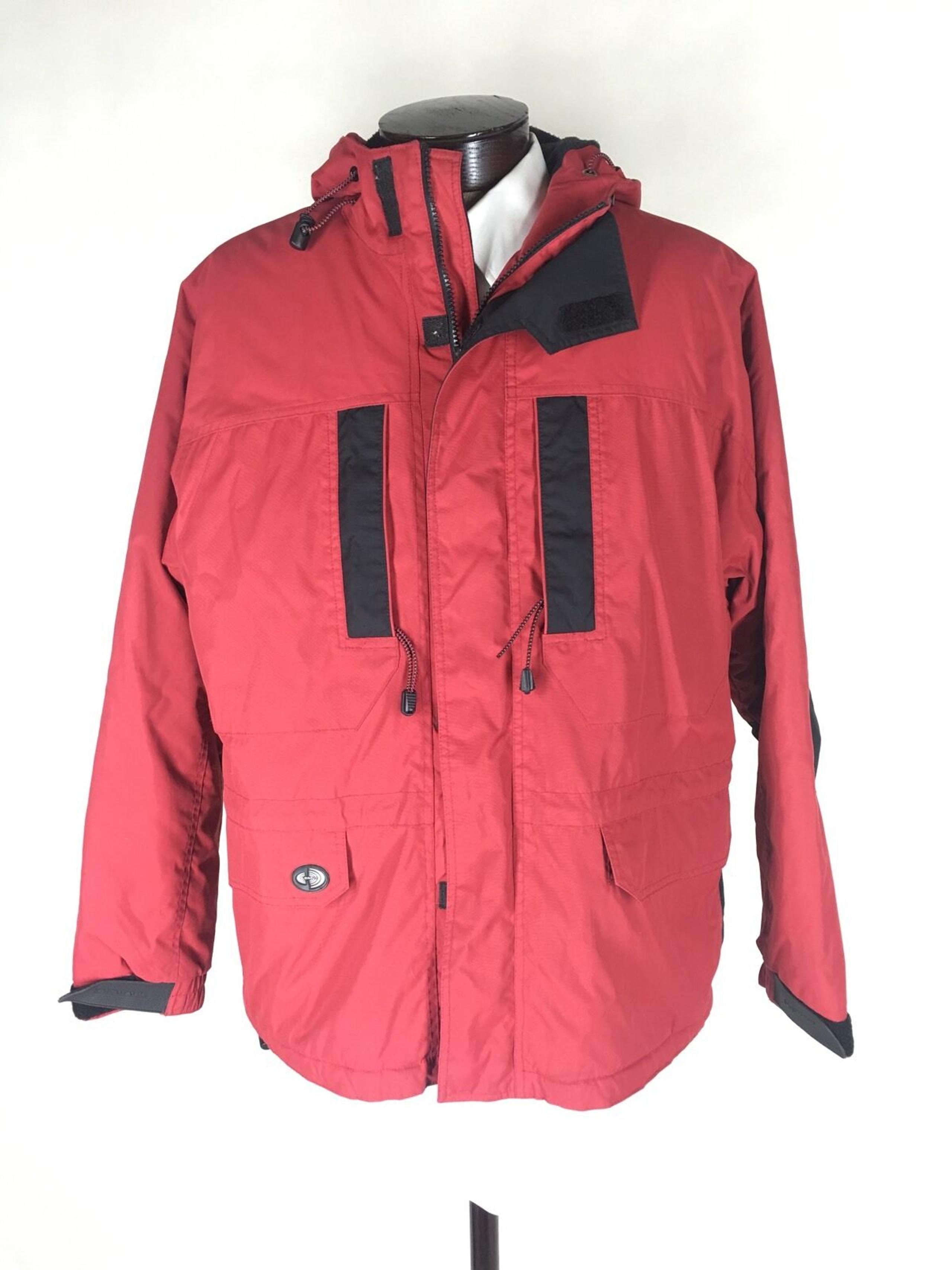 Old Navy Parka Red Hooded Fleece Lined Mens Medium
