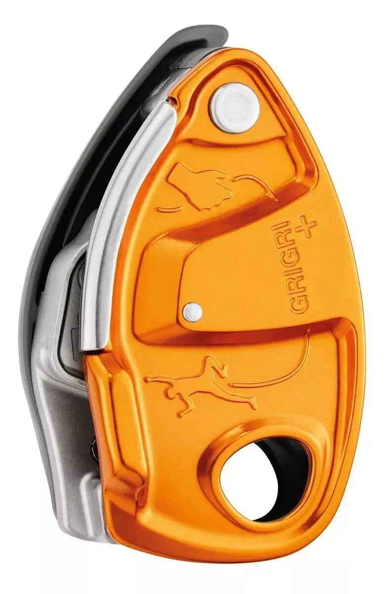 PETZL GRIGRI+ Cam-Assist Anti-Panic Blocking Device for Climbing Orange