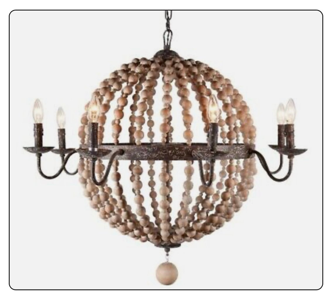 Jamie Young Co Round Wooden Beaded Chandelier