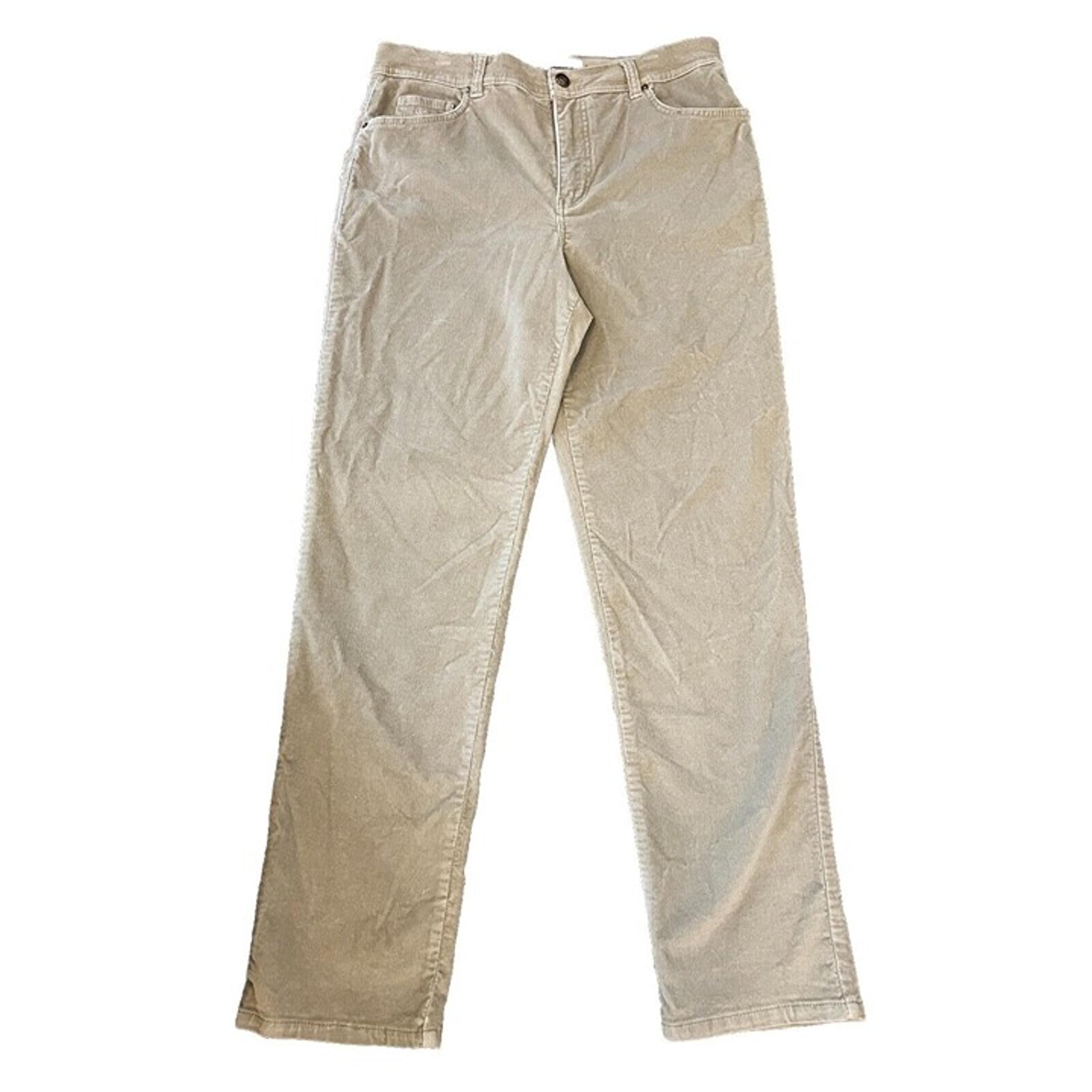 Gloria Vanderbilt Women's Size 12 Tan Corduroy Pants 34 x 30 Cotton Blend