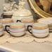 1930's Chikaramachi Demitasse Tea Cup Japan Set of 5 w/ Saucers Noritake