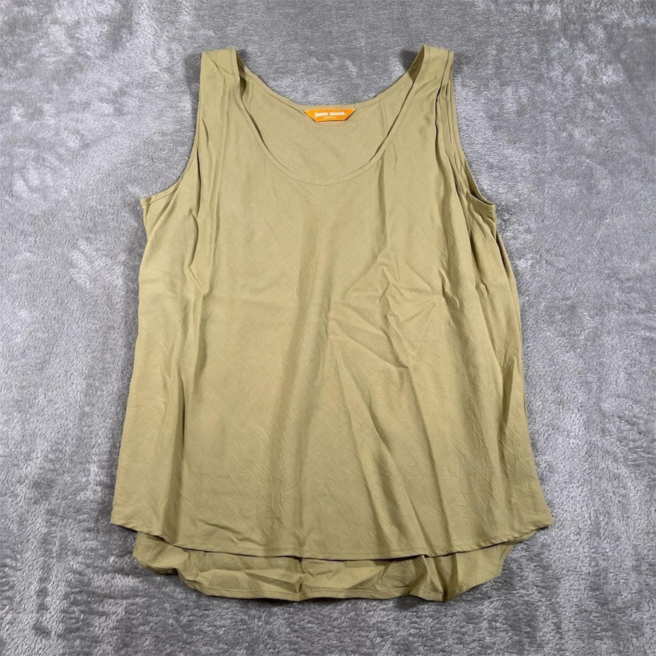 Jams World Women's Tank Top Sage Green Size L Sleeveless Summer Casual Rayon