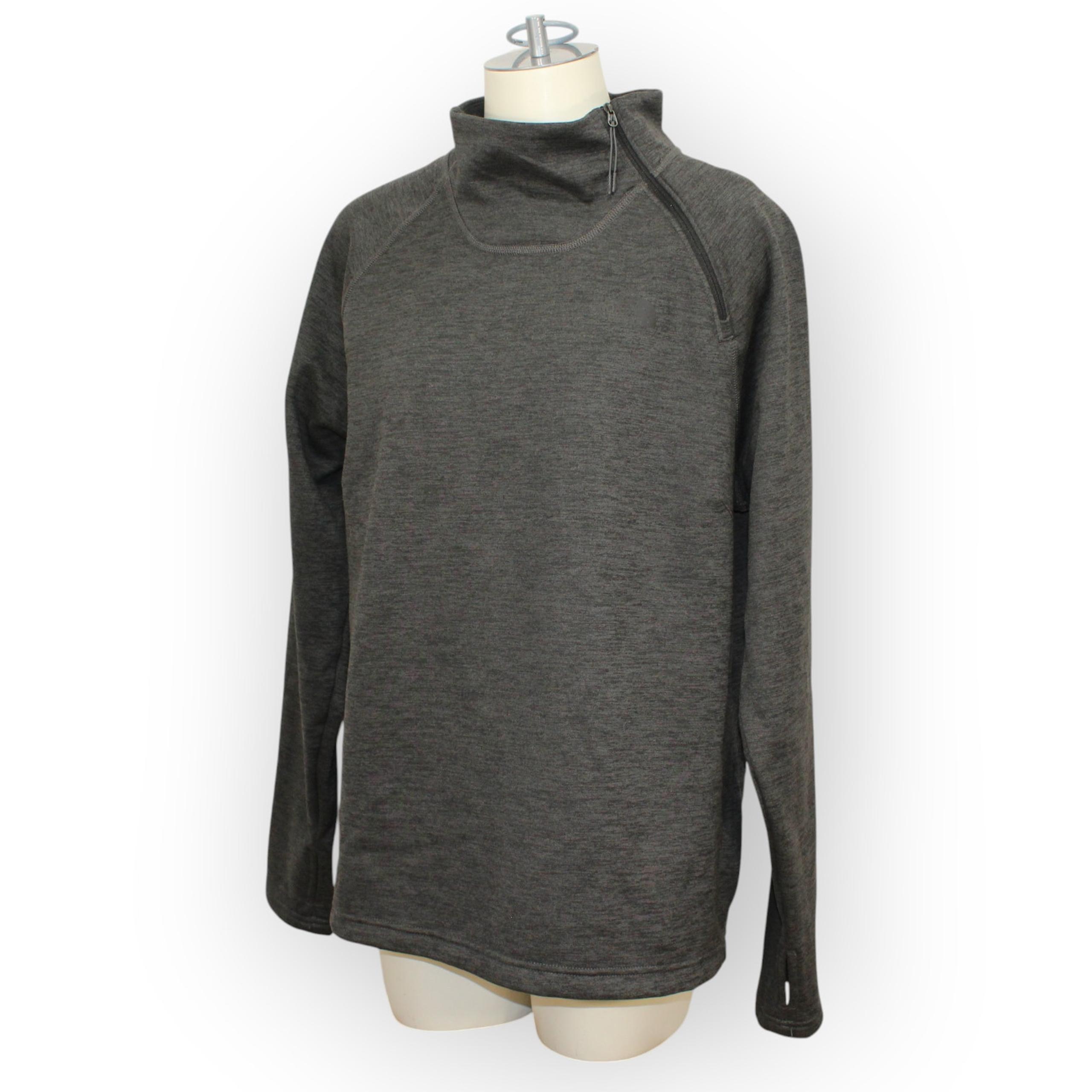 North Face XL Women Canyonlands 1/2 Zip Fleece Raglan Charcoal FREE SHIPPING