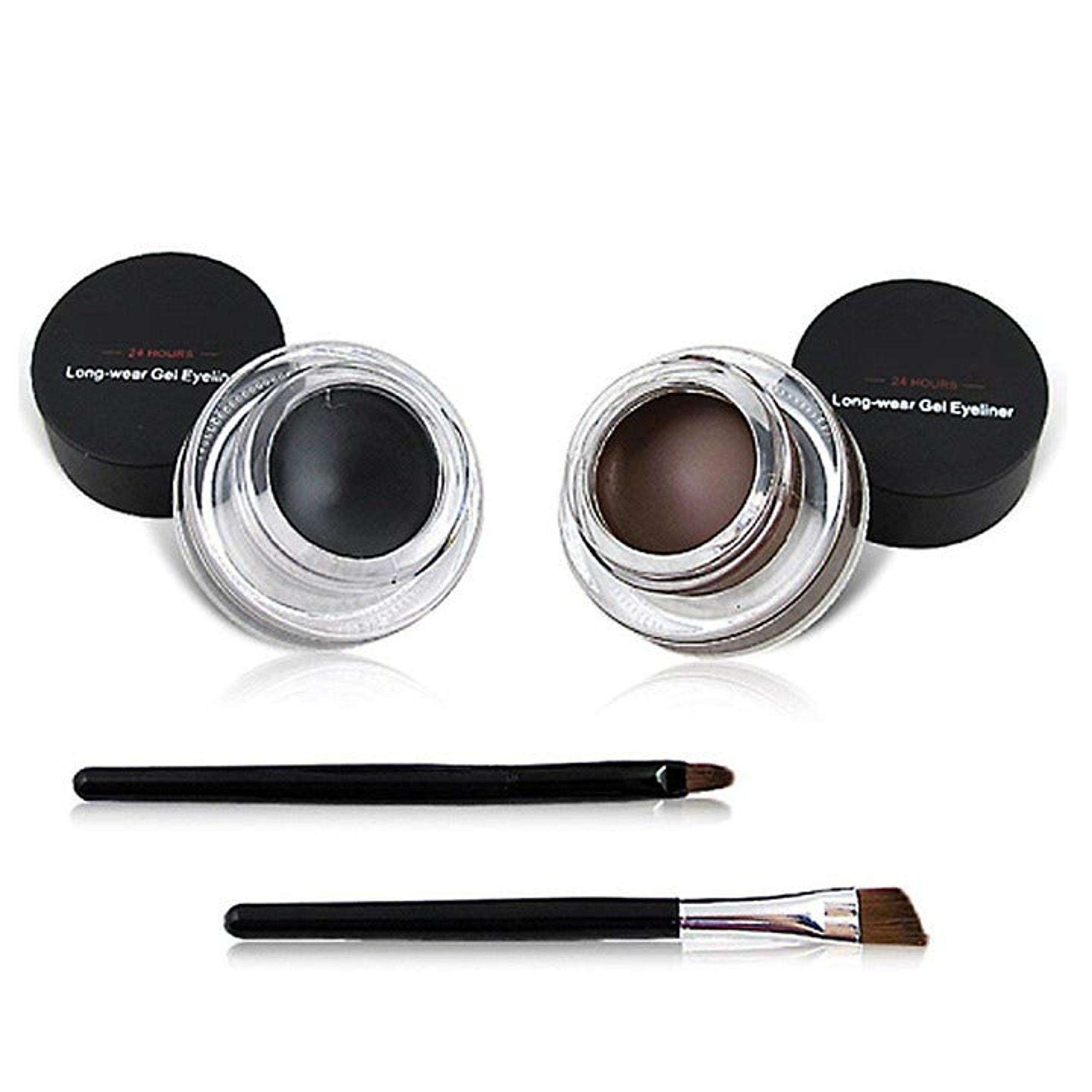 UCANBE 2 in 1 Black and Brown Gel Eyeliner Set Water Proof Smudge Proof