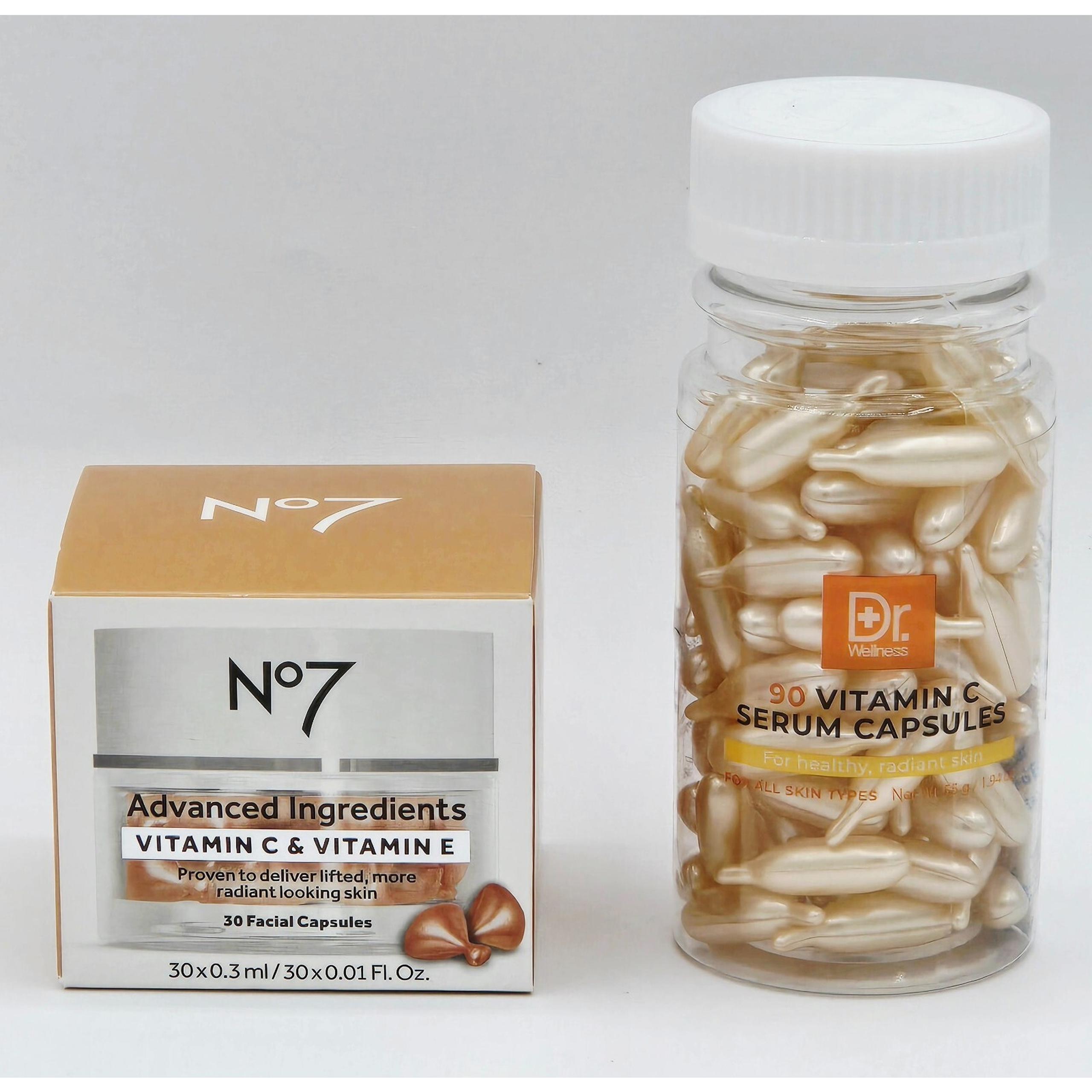 No7 Advanced Vitamin C & E- 30 Caps + Dr. Wellness 90 Vitamin C Serum Caps