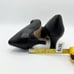 L’idea by Lori Black Pointed Pumps Taupe Trimmed Leather Rectangle Embellishment