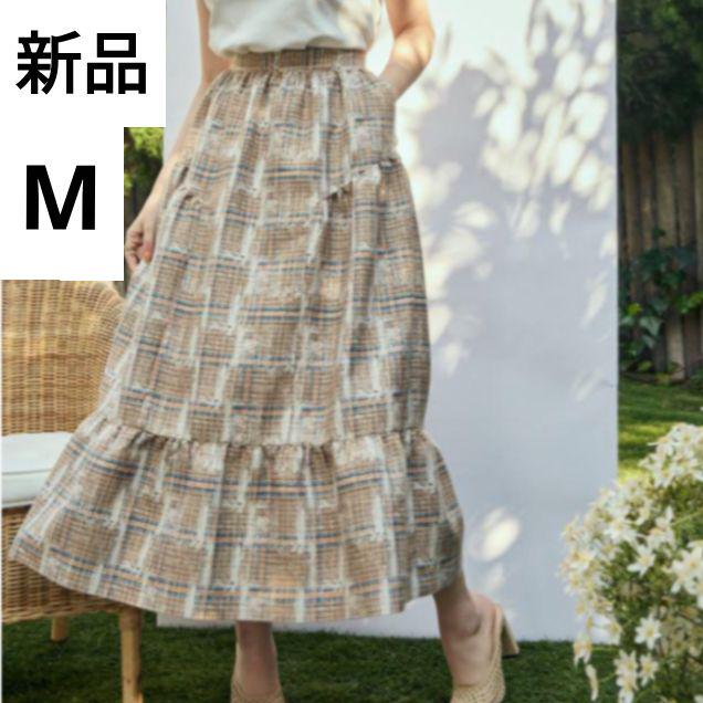 【新品】ハーリップトゥ　Plaid Jacquard Midi Skirt　M New】Herlipto Plaid Jacquard Midi Skirt M