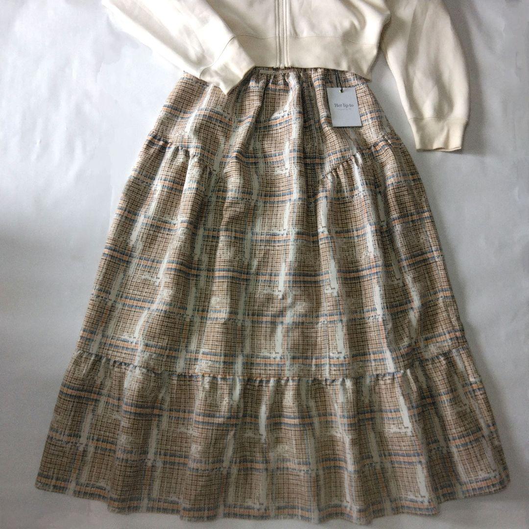 Her lip to - Plaid Jacquard Midi Skirt(S)の通販 by