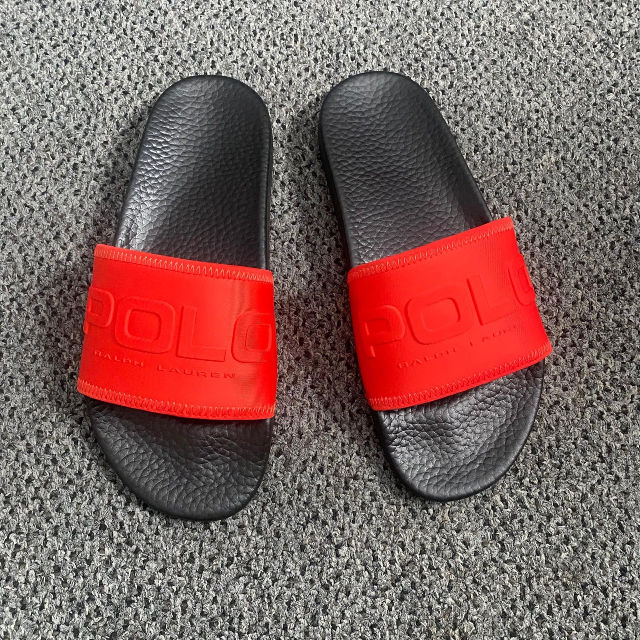 Polo Ralph Lauren Men's Logo Neoprene Slide US Men's Size 9 Red NEW!