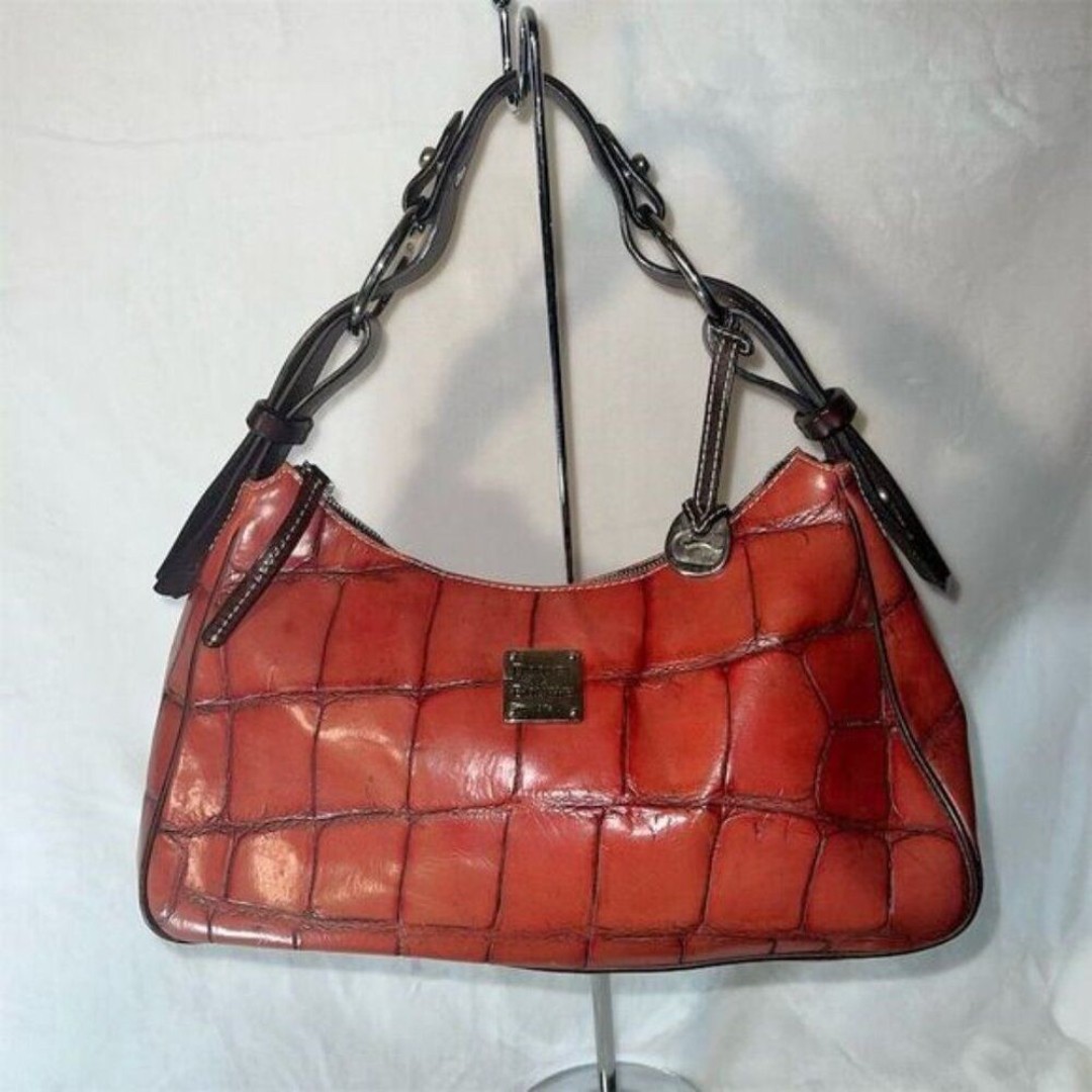 Dooney & Bourke Women's Red Croc Embossed Leather Shoulder Bag