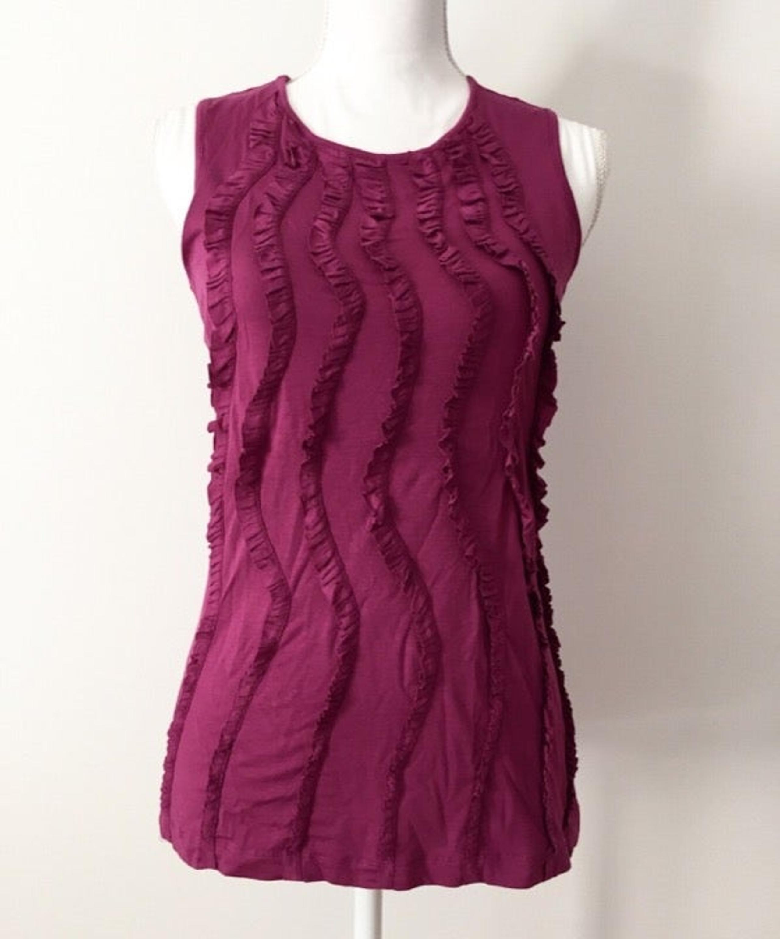 Willi Smith Tank Top Ruffles Size Small